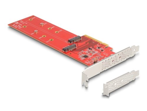 Delock PCI Express x8 kártya - 2 x belső NVMe M.2 Key M 110 mm - elágazás - alacsony profilú (90616)