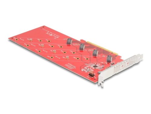 Delock PCI Express x16 kártya - 4 x belső NVMe M.2 Key M 110 mm - elágazás (90617)