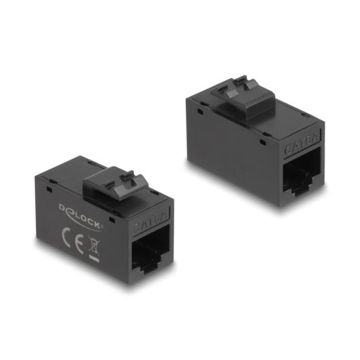 Delock Keystone modul, RJ45-aljzat - RJ45-aljzat, Cat.6A UTP fekete (90638)