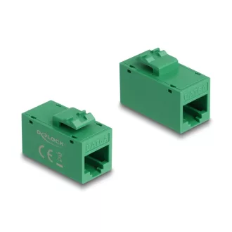   Delock Keystone modul, RJ45-aljzat - RJ45-aljzat, Cat.6A UTP zöld (90640)