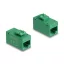 Delock Keystone modul, RJ45-aljzat - RJ45-aljzat, Cat.6A UTP zöld (90640)