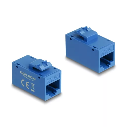 Delock Keystone modul, RJ45-aljzat - RJ45-aljzat, Cat.6A UTP kék (90642)