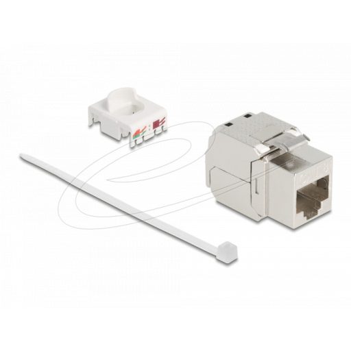 Delock Keystone modul RJ45 aljzat az LSA Cat.8.1-hez fémretesszel, szerszám nélkül (90683)