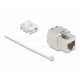 Delock Keystone modul RJ45 aljzat az LSA Cat.8.1-hez fémretesszel, szerszám nélkül