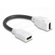 Delock Keystone modulkábel HDMI anya-hüvely 8K 60 Hz 20 cm fehér