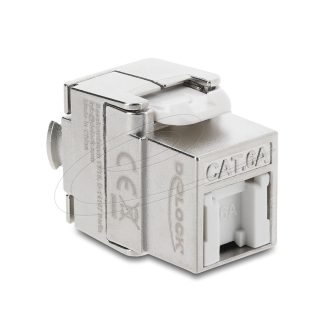   Delock Keystone modul RJ45 aljzat   LSA Cat.6A, árnyékolt, szerszám nélküli, porvédő fedéllel (90706)