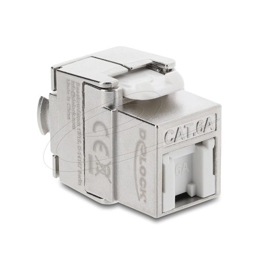 Delock Keystone modul RJ45 aljzat   LSA Cat.6A, árnyékolt, szerszám nélküli, porvédő fedéllel (90706)