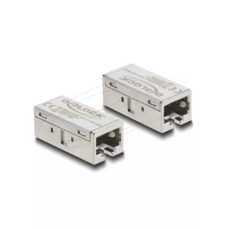   Delock Adapter összekötő RJ45 aljzat aljzat, Cat.6A, fémházas (90712)