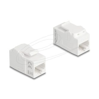   Delock Keystone modul összekötő RJ45 aljzat RJ45 aljzat, Cat.6A UTP, fehér (90719)