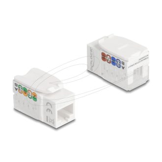   Delock Keystone modul RJ45 aljzat LSA, Cat.6A UTP 90  szerszám nélküli (90720)