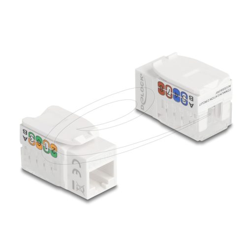 Delock Keystone modul RJ45 aljzat LSA, Cat.6A UTP 90  szerszám nélküli (90720)