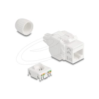   Delock Keystone modul RJ45 aljzat LSA Cat.6A UTP 180  szerszám nélküli, kábelátvezetővel (90721)
