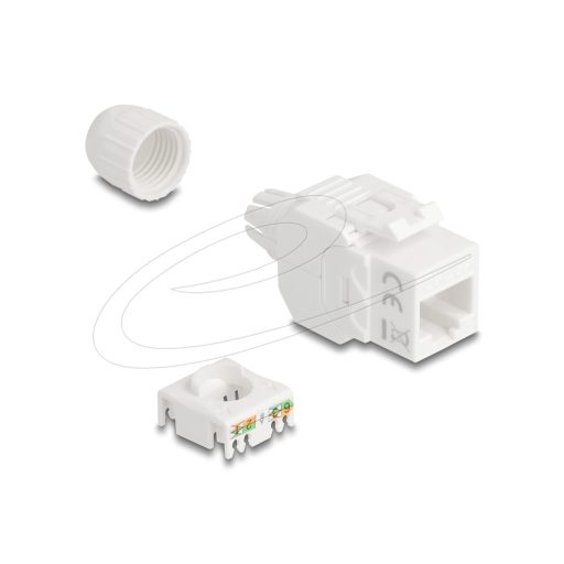 Delock Keystone modul RJ45 aljzat LSA Cat.6A UTP 180  szerszám nélküli, kábelátvezetővel (90721)