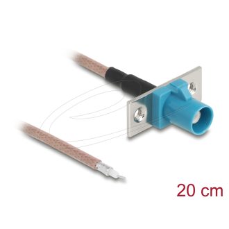   Delock Antenna kábel FAKRA Z anya   nyílt kábelek RG-316 20 cm 2 előrelyukasztott nyílással (90726)