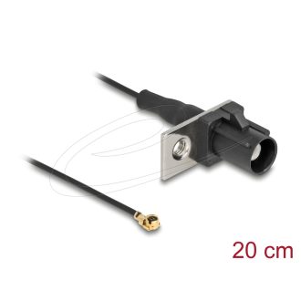   Delock Antenna kábel FAKRA A apa - MHF  I apa 1,13 - 20 cm 1 előrelyukasztott nyílással (90728)
