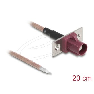   Delock Antenna kábel FAKRA D anya   nyílt kábelek RG-316 20 cm 2 előrelyukasztott nyílással (90729)
