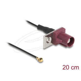   Delock Antenna kábel FAKRA D apa - MHF  I apa 1,13 - 20 cm 1 előrelyukasztott nyílással (90730)