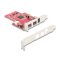 Delock PCI Express x1 Kártya - 2 x külső FireWire B + 1 x külső FireWire A - alacsony profilú formatényező (90738)