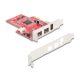 Delock PCI Express x1 Kártya - 2 x külső FireWire B + 1 x külső FireWire A - alacsony profilú formatényező