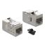 Delock Keystone modul csatoló RJ45 aljzat   RJ45 aljzat Cat.6A, fém reteszeléssel és rögzítő kapoccsal, árnyékolt (90757)