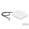 Delock WiFi 2,4 GHz-antenna, N-csatlakozódugó, 8 dBi kétirányú, csatlakozókábellel RG-58, 50 cm, fehér, kültéri (90761)