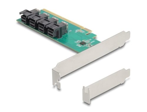 Delock PCI Express 16 kártya 4 x belső SFF-8643 NVMe-hez - elágazás - alacsony profilú formatényező (90777)