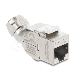   Delock Keystone modul RJ45 aljzat   LSA, Cat.6A, szerszám nélküli, 45 -os hajlítású, árnyékolt (90798)