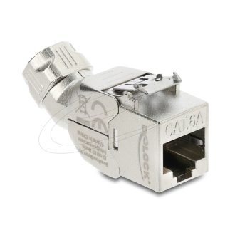   Delock Keystone modul RJ45 aljzat   LSA Cat.6A, fémreteszes, szerszám nélküli, 45 -ban elforgatható, árnyékolt (90801)