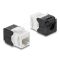Delock Keystone modul RJ45 aljzat   LSA Cat.6 UTP, szerszám nélküli, fekete / fehér (90802)