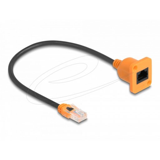 Delock D-Type RJ45 kábelcsatlakozó a jackhez Cat.5e UTP narancssárga / fekete 30 cm (90803)