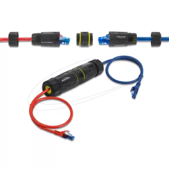   Delock Kábel csatlakoztató RJ45 anya - RJ45 anya Cat.7 M23 cérnával IP68 por és vízhatlan (90816)