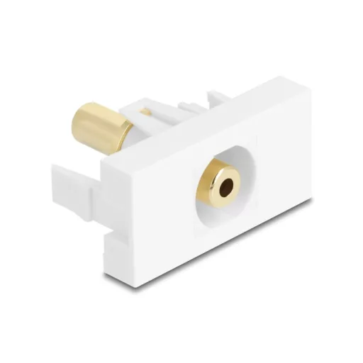 Delock Easy 45 Modul sztereó jack aljzat 3,5 mm 3 tűs sztereó jack aljzat 3,5 mm 3 tűs aranyozott fehér (90843)