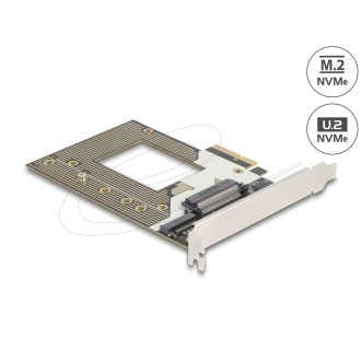   Delock PCI Express 4.0 x4 kártya - 1 x NVMe M.2 kulcs M 110 mm vagy U.2 csatlakozó (90854)
