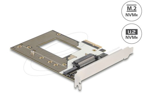 Delock PCI Express 4.0 x4 kártya - 1 x NVMe M.2 kulcs M 110 mm vagy U.2 csatlakozó