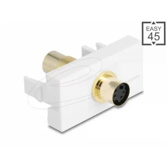   Delock Easy 45 Modul Mini-DIN 4 tűs anya-aljzat aranyozott fehér (90872)