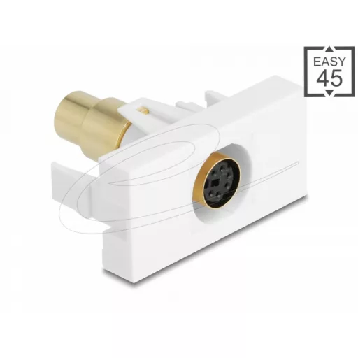 Delock Easy 45 modul Mini-DIN 6 tűs anya - anya aranyozott fehér (90873)