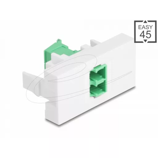 Delock Easy 45 modul LC Duplex anya LC Duplex anya, lézeres védelem flip belső zöld/fehér (90875)