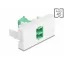 Delock Easy 45 modul LC Duplex anya LC Duplex anya, lézeres védelem flip belső zöld/fehér (90875)
