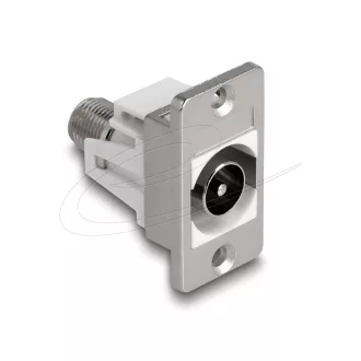 Delock panel tartó IEC apa-F anya ezüst / fehér (90881)