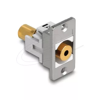   Delock panel tartó sztereó jack aljzat 3,5 mm 4 tűs > sztereó jack anya 3,5 mm 4 tűs aranyozott ezüst / fehér (90884)