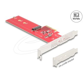   Delock PCI Express 5.0 x4 Kártya - 1 x belső NVMe M.2 aljzattal, M nyílással - alacsony profilú formatényező (90889)