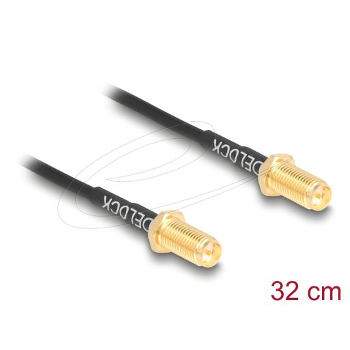 Delock Antenna kábel RP-SMA anya válaszfali csatlakozóval apa RP-SMA anya válaszfali csatlakozóval RG-174 32 cm (90893)