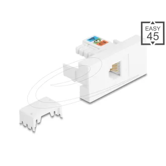 Delock Easy 45 Modul RJ12 jack  - LSA UTP fehér (90897)