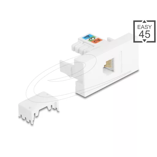 Delock Easy 45 Modul RJ12 jack  - LSA UTP fehér (90897)