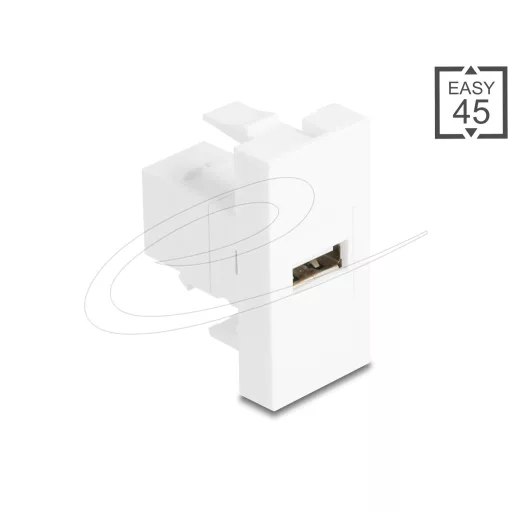 Delock Easy 45 modul USB 2.0 A-típusú anya - USB 2.0 B-típusú anya, fehér (90907)