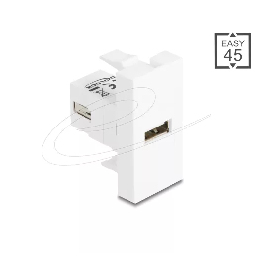 Delock Easy 45 modul USB 2.0 A-típusú anya - USB 2.0 A-típusú anya, fehér (90908)