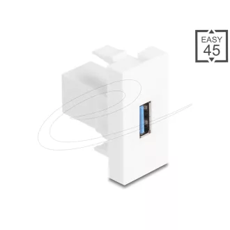   Delock Easy 45 modulos USB 5 Gbps A-típusú anya - USB 5 Gbps A-típusú anya, fehér (1:1) (90909)