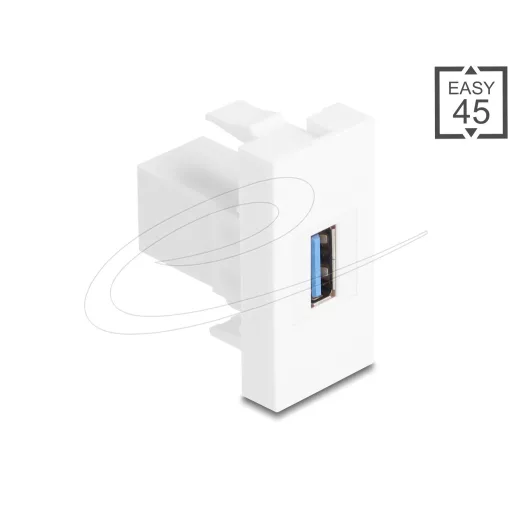 Delock Easy 45 modulos USB 5 Gbps A-típusú anya - USB 5 Gbps A-típusú anya, fehér (1:1) (90909)