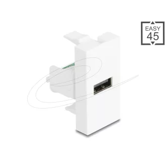   Delock Easy 45 modul USB 2.0 A-típusú anya - sorkapocs, fehér (90911)