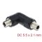 Delock DC Barrel Jack adapter DC 5,5 x 2,1 mm anya   anya csavarral, 90 -ban hajlított (90942)